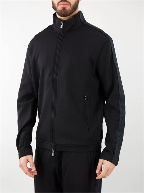 Full zip sweatshirt in double jersey with logo tape Emporio Armani EMPORIO ARMANI |  | 3D1M691JHSZ999